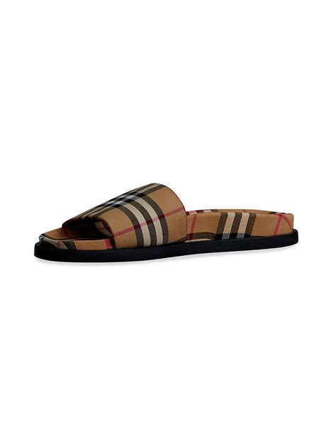 burberry white flip flops|Burberry vintage slides.